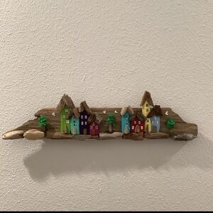 Driftwood Art, Painted Driftwood Houses , Seashell Trees,Driftwood Coastal Decor